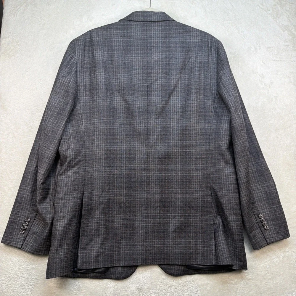 Jos A Bank Sport Coat 43R‎ Gray Plaid Wool Blazer Reserve Reda 1865